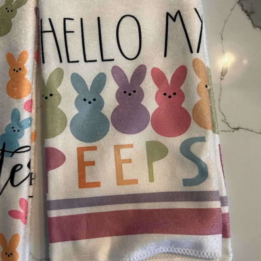 Colorful Easter Bunny kitchen Towels
